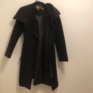Mackage Wool brown coat with leather accents